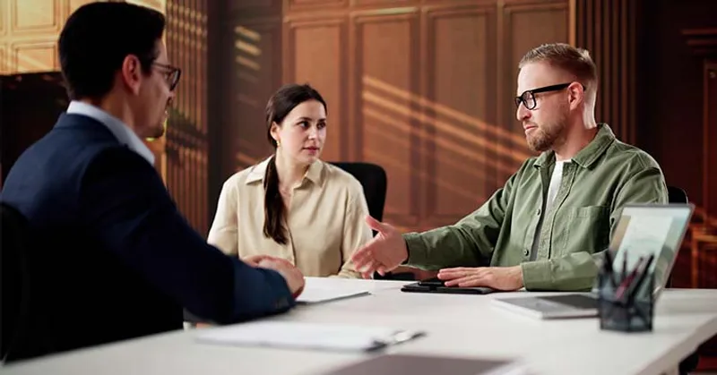 Mediator talking to co-parents