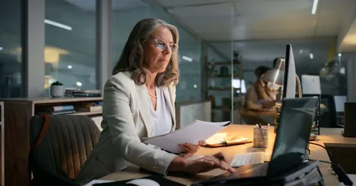 Female lawyer working on her computer