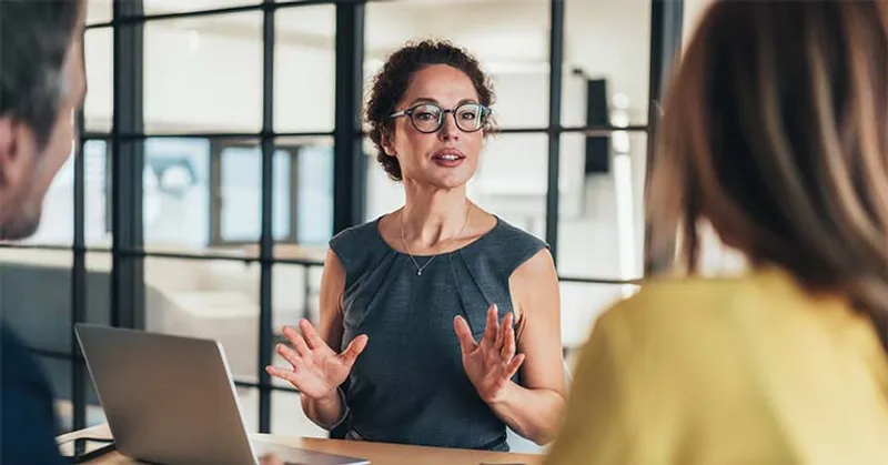 Woman working with legal clients